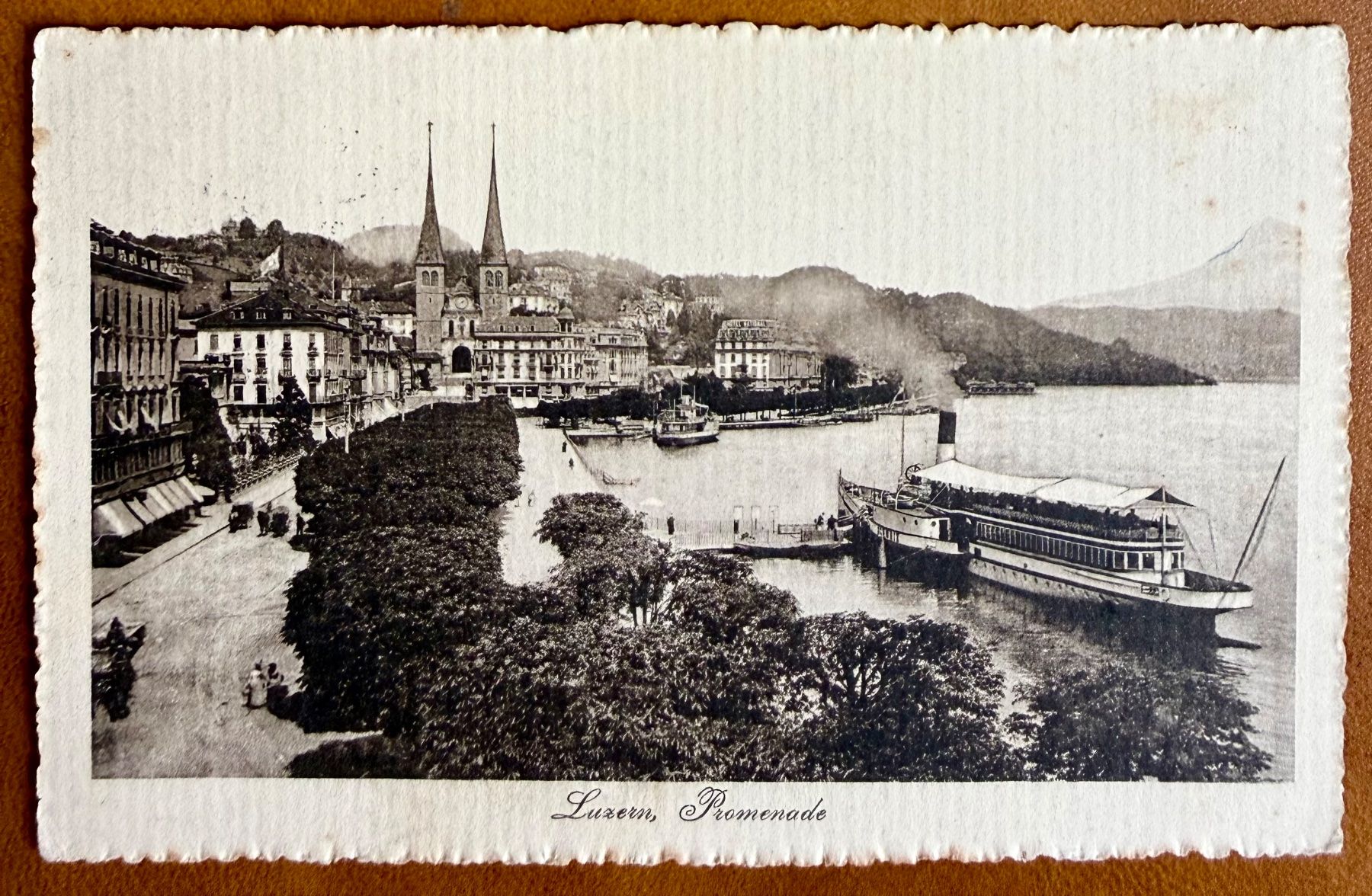 Cartoline postali: Luzern - Dampfschiff . Promenade 1920 – Usato da Lutry venduto da Ediego