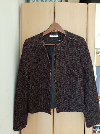 NAFNAF Veste tweed rouge noir