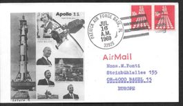 USA Sonderbrief Apollo 11 Startbeleg Patr. Air Force 16.7.69