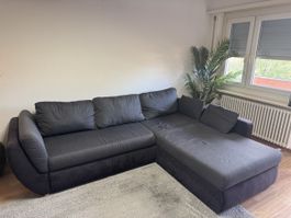 Canapé d’angle en L - 270x200 (noir et gris anthracite)