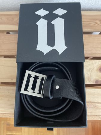 Ünkut Gürtel Echtleder schwarz Grösse M (110cm)