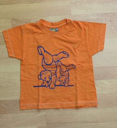 Kinder T-Shirt orange Grösse 104 mit Druck guter Zustand