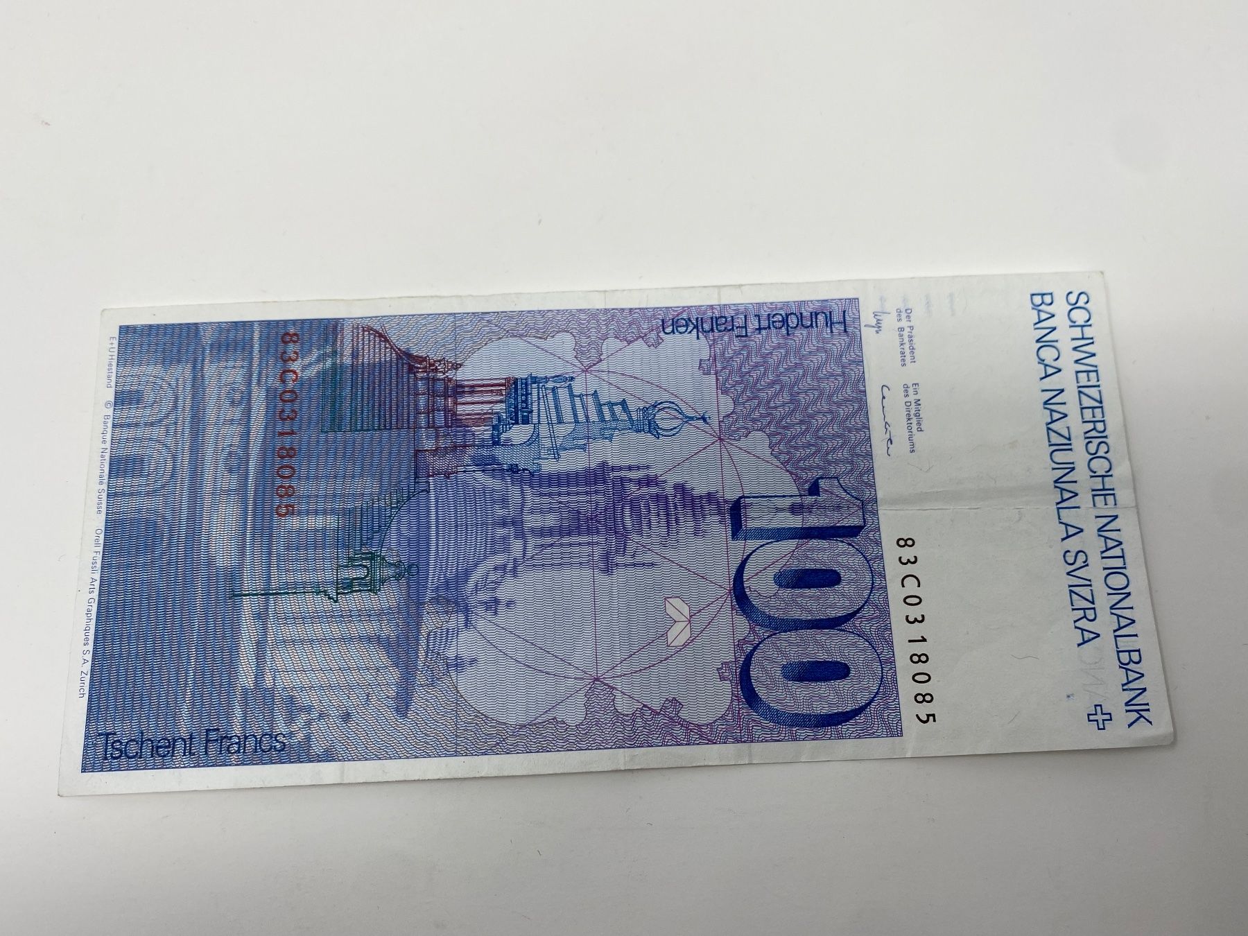 Banconote: 100 er Note - Francesco Borromini - Hundert Franken Banknote – Usato da Ballwil venduto da ClassicGallery 1