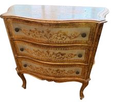 Kommode Barockstil bemalt Goldornamente Gebrauchsspuren