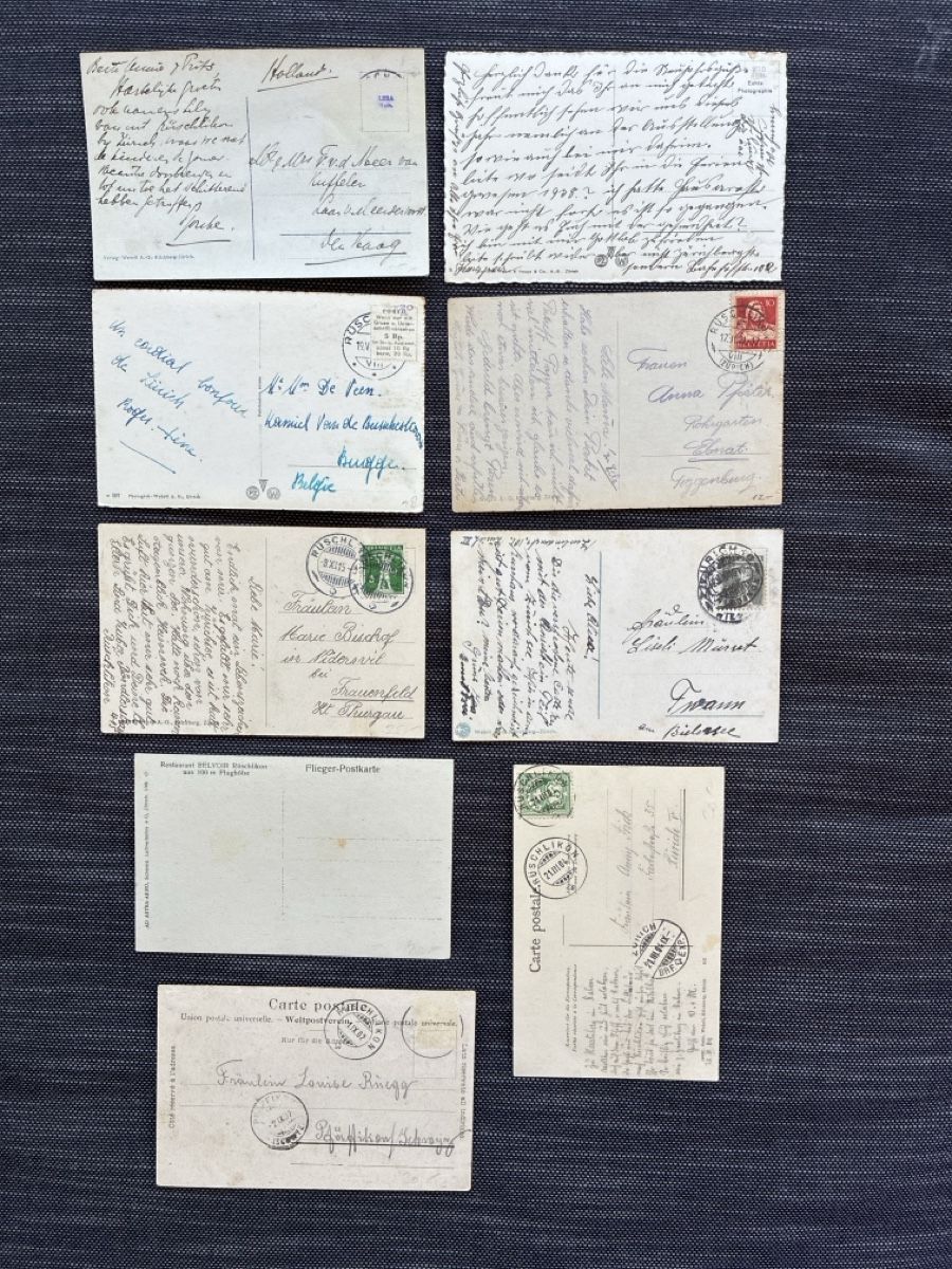 Cartoline postali: 17 Ansichtskarten Schweiz von Rüschlikon ZH – Usato da Oftringen venduto da Cla.vD.74 3