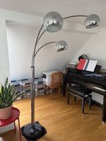 Bogenlampe 3-flammig Chrom Metall Vintage wie neu