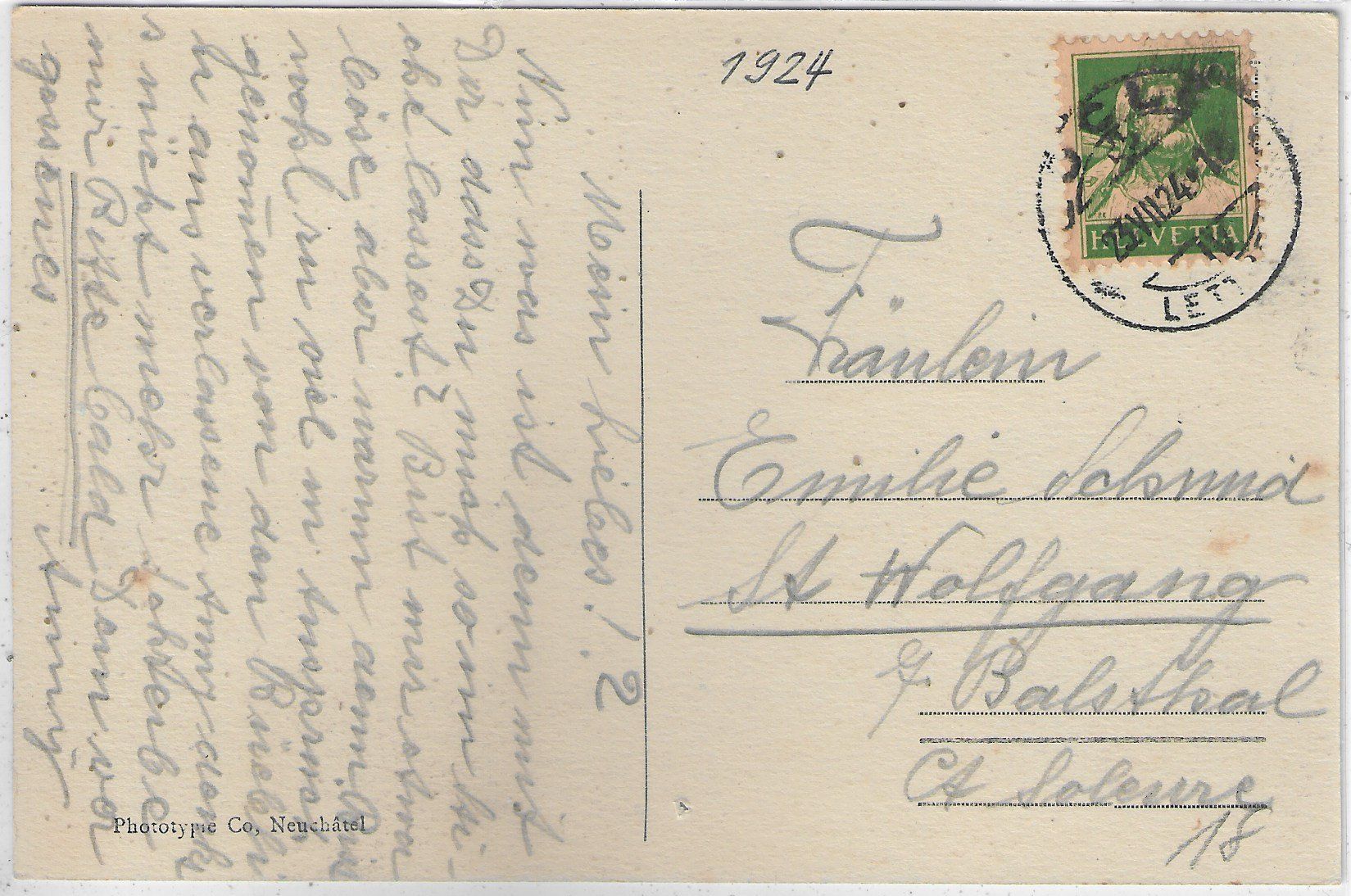 Cartoline postali: Le Locle - Vue generale – Usato da Ettingen venduto da Kartenplanet 1