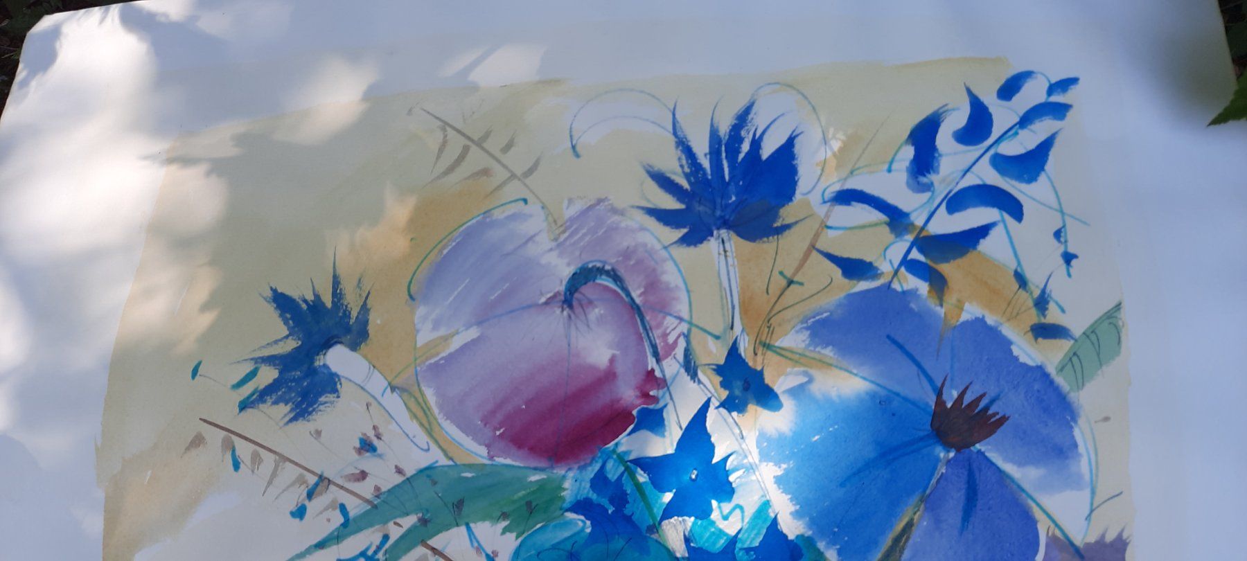 Gemälde: Levied Blumen mit Vase Aquarell – Gebraucht aus Herisau von Wisen 8