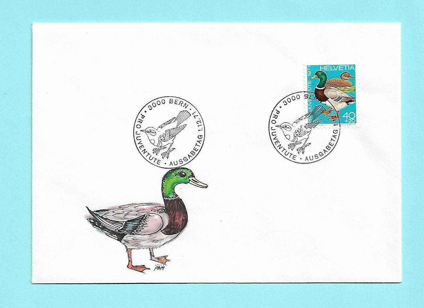 Alle Briefmarken: Pro Juventute "Kunst" Brief handbemalt! – Gebraucht aus Sirnach von Melisangi