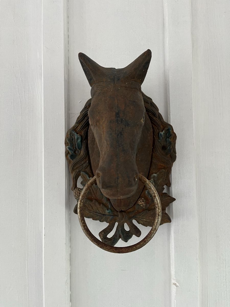 Statuette: Pferdekopf mit Ring aus Gusseisen  – Usato da Wetzikon ZH venduto da seli03 3