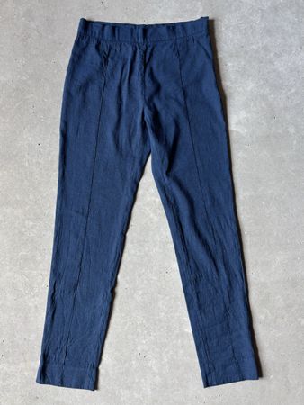 120% LINO Leinen Sommer Hose Marine Gr. XS/S – NEU