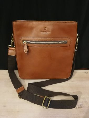 Herrenschultertasche von Massimo Dutti echtes Leder NEU