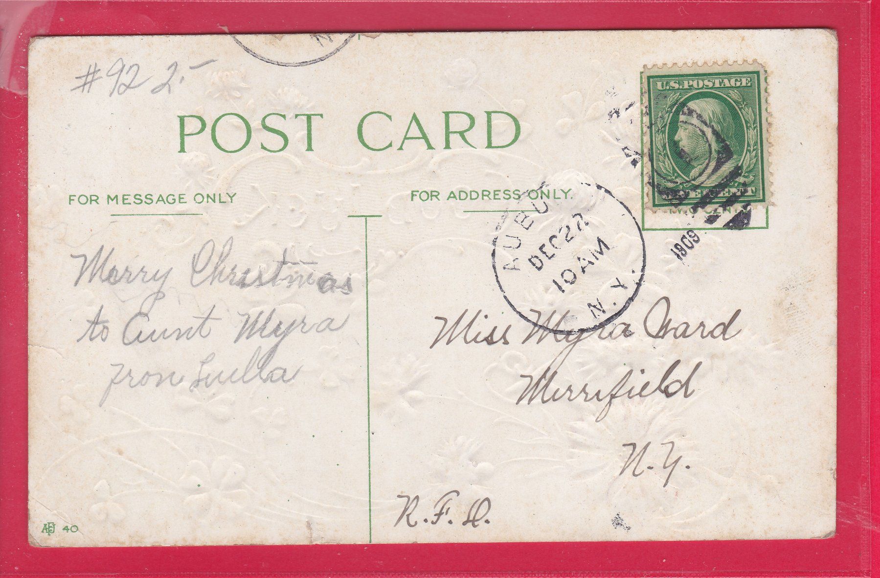 Cartoline postali: PRÄGEKARTE, GOOD LUCK, 22.12.1909 – Usato da Oberrieden venduto da Gebirgsstelze 1
