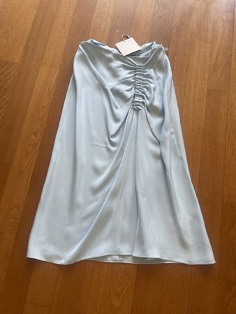 Tibi Rock hellblau Viskose Grösse S neu mit Etikett