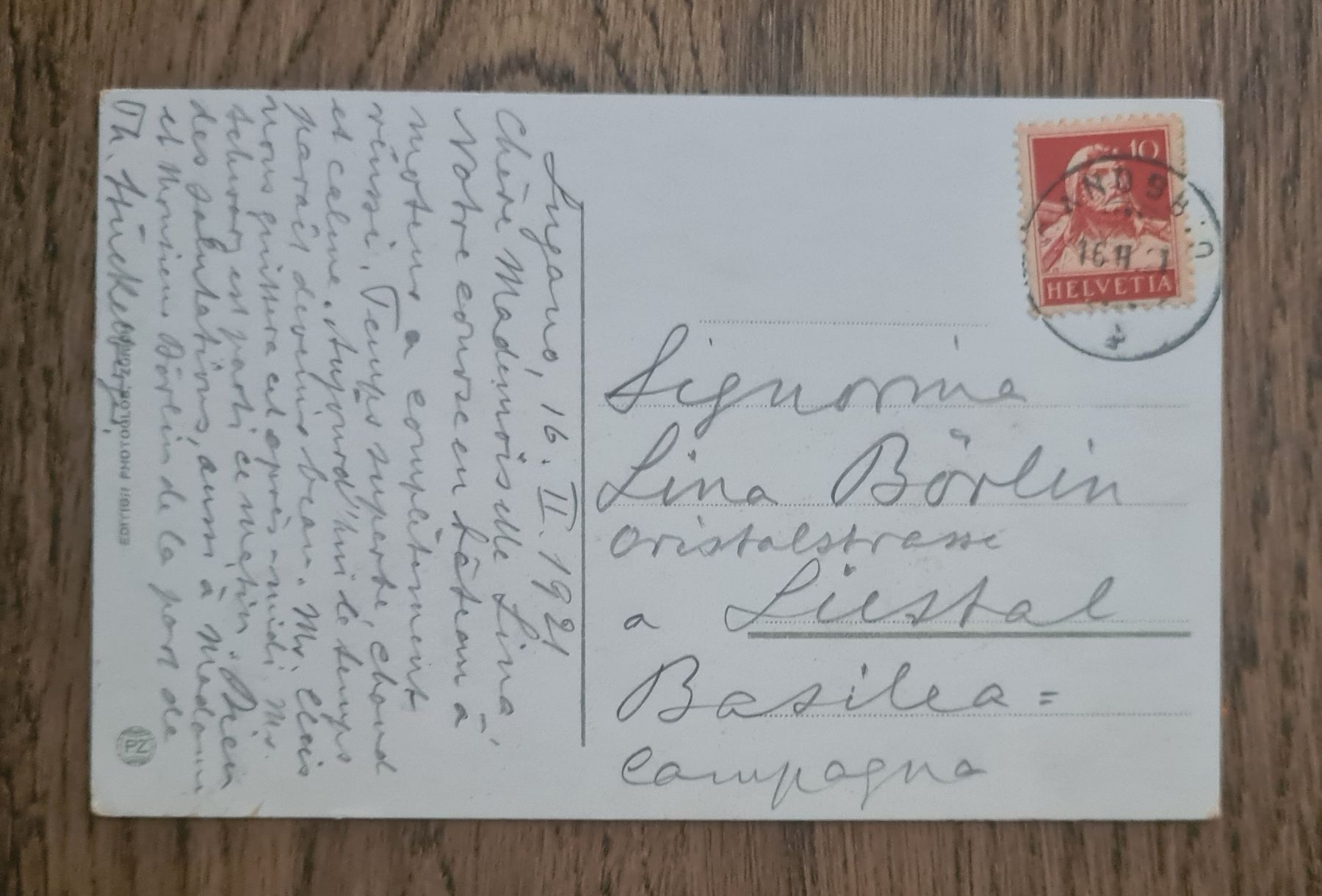 Cartoline postali: Gandria Lago di Lugano 1921 – Usato da Ebikon venduto da Donar50 1