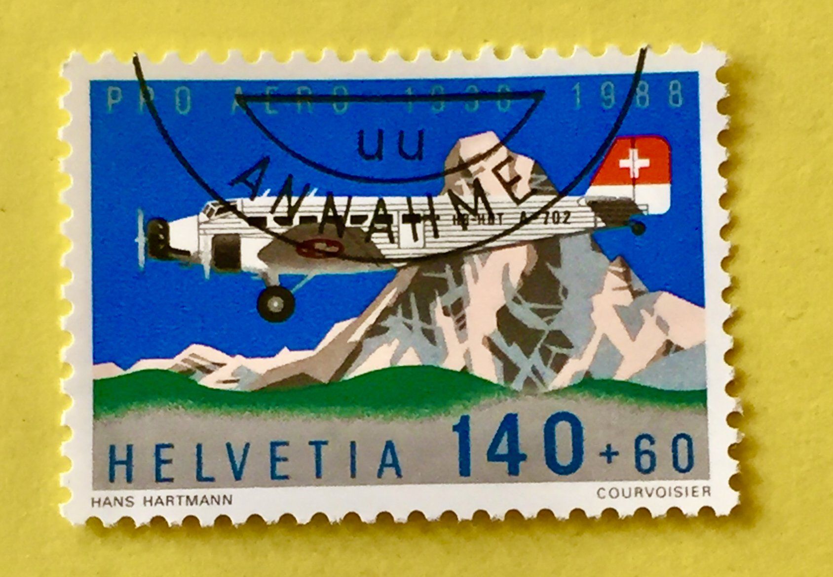 Alle Briefmarken: Nr.F 49  Aero Pro GESTEMPELT 1988    – Gebraucht aus Aarau von Billa007