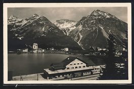 AK Arosa, Bahnhof und Obersee, 1923