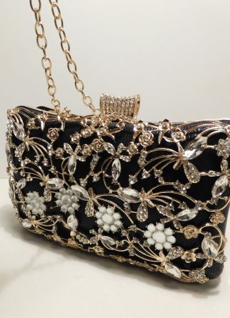 Handtasche Umhängetasche Neu  schwarz Gold