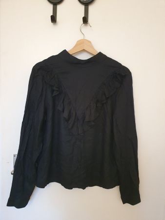 Camicia nera MONKI con volant, taglia S. Nuova