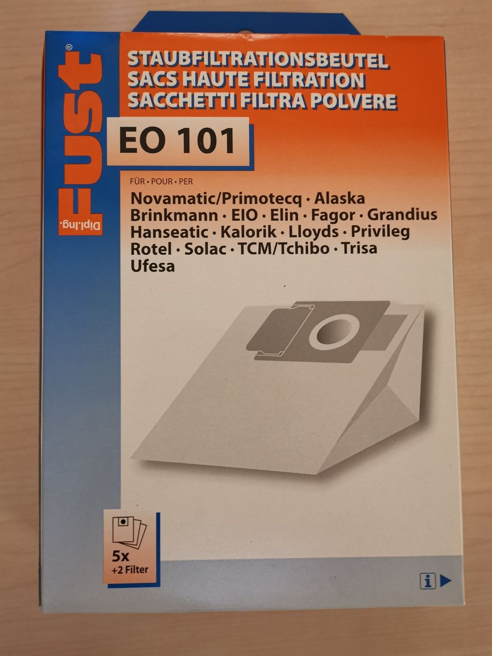 Fust Aspirapolveri & Accessori: 5 Staubsaugerbeutel EO 101 – Nuovo e nell'imballaggio originale da Dornach venduto da Hei50
