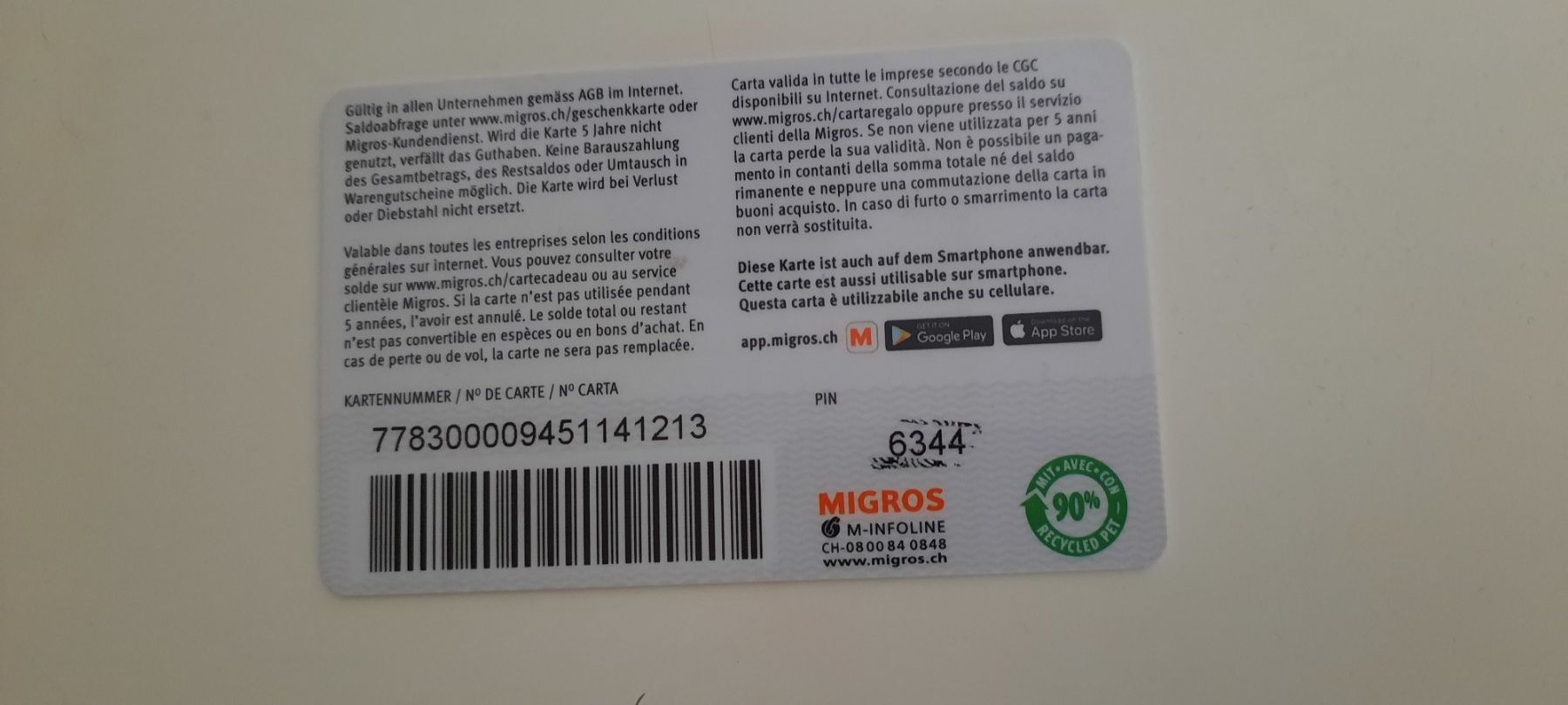 Cartes: Nigros Geschenkkarte – D'occasion à Grenchen par Anatas01 1