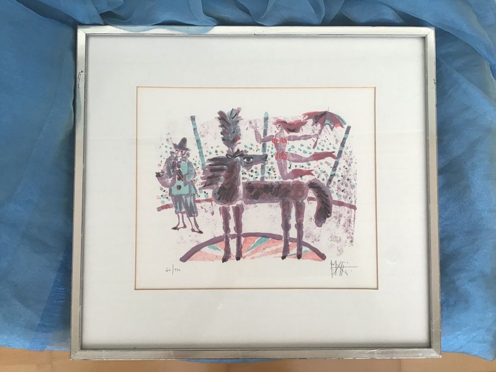 celestino-piatti-lithographie-handsigniert-motiv-zirkus-gebraucht