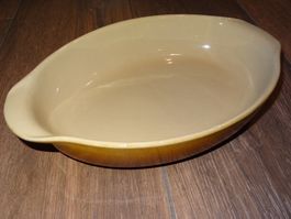 Plat ovale beige et marron bon état