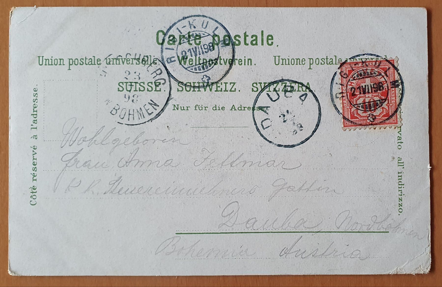 Ansichtskarten: Gruss vom Vierwaldstättersee 1898 – Gebraucht aus Kreuzlingen von Rschweiz1 1