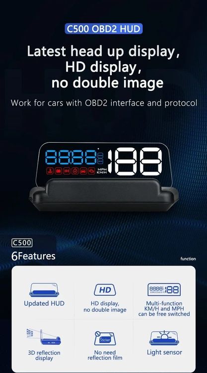 NEU OBD2 EUOBD Head Up Display HUD / Affichage Tête Haute (Neu und ...