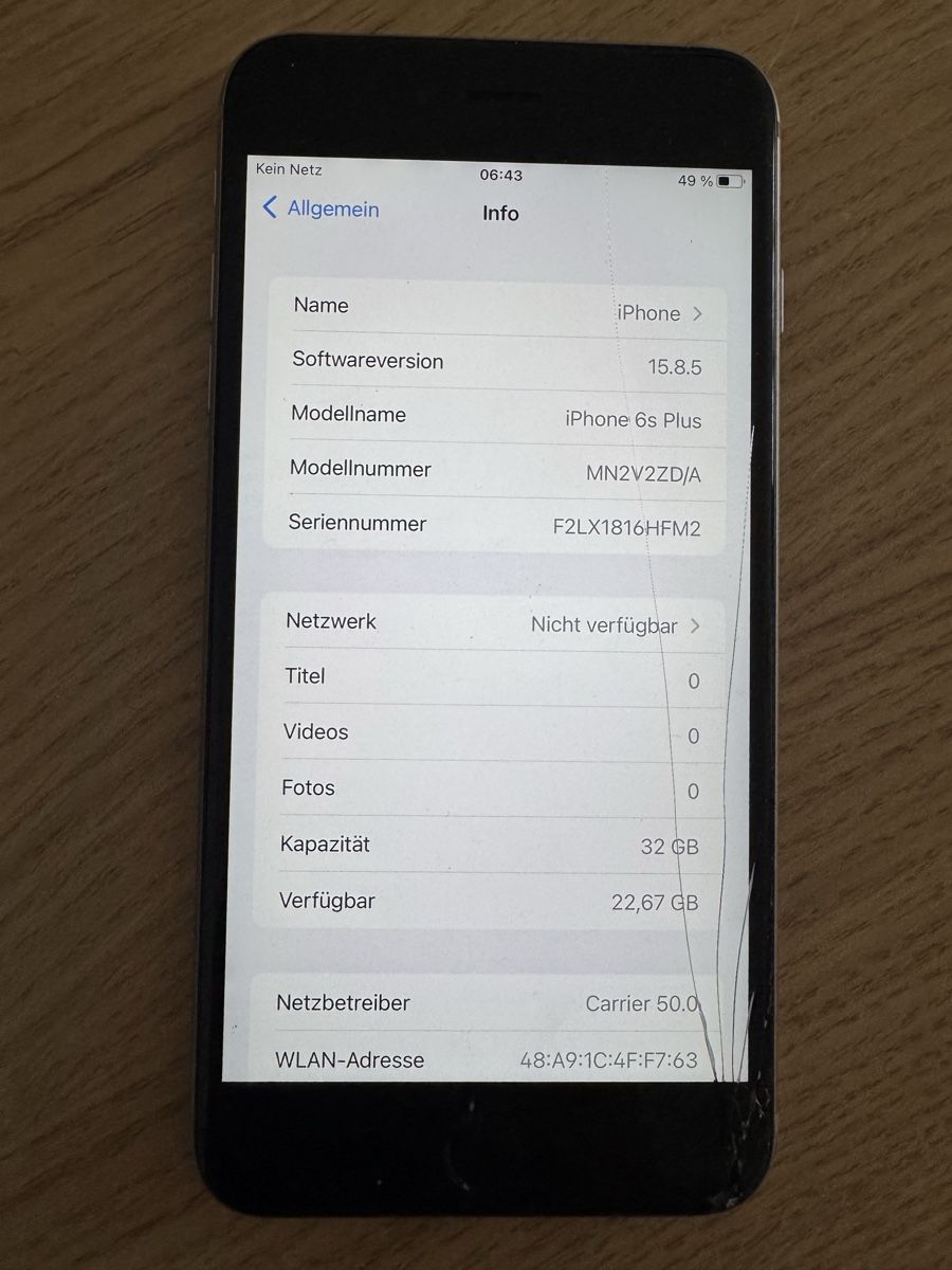 Apple Telefoni cellulari / Smartphones: iPhone 6s Plus 32GB Silber -Display Kratzer – Usato da Luzern venduto da anavuk 1