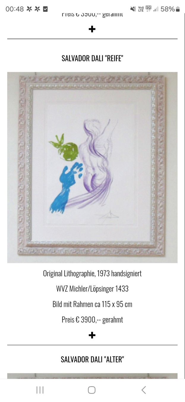 Arts picturaux & lithographies: Salvador Dali original Lithographie – D'occasion à Solothurn par Ok648 1