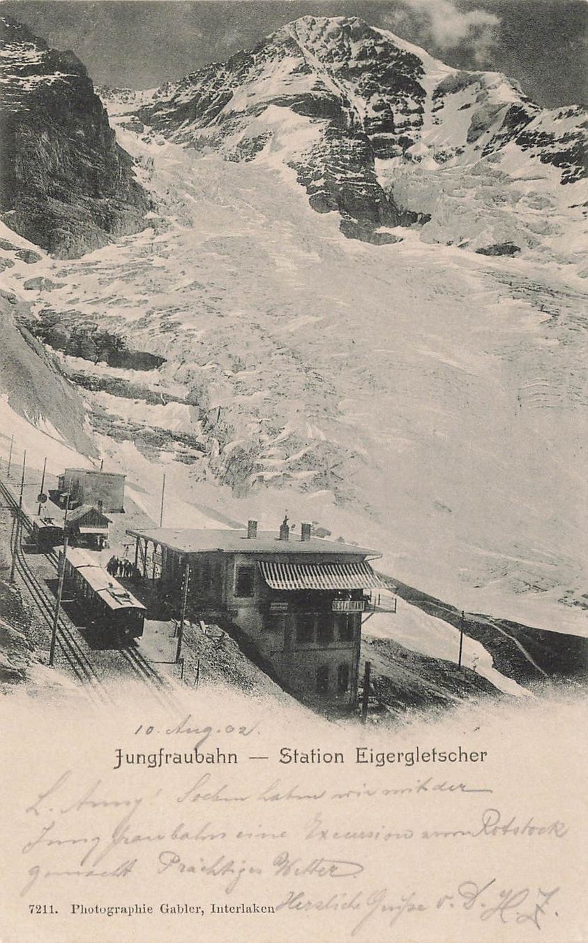 Cartoline postali: Jungfrau bahn Station eigergletscher Bahnhof – Usato da Biasca venduto da Blenio71