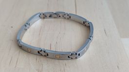 Modischer Armschmuck, Edelstahl mit Goldakzenten, (W3)