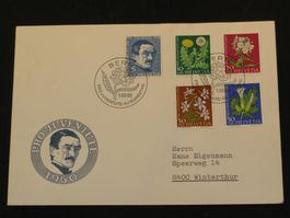 Pro Juventute FDC 1960 Nr. 183 - 187 Wiesen und Gartenblumen