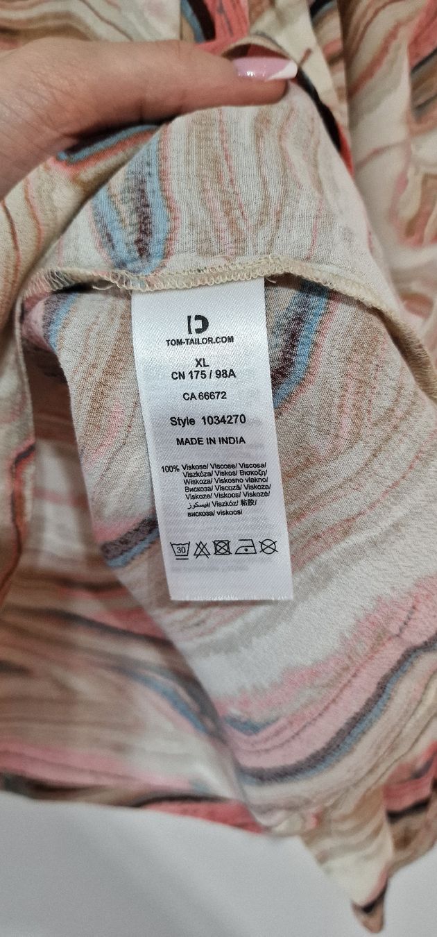 Tom Tailor Camicette: Tom Tailor Elegante Bluse mit speziellem Marmormuster, S – Nuovo (secondo la descrizione) da Affeltrangen venduto da Szafaoli 2