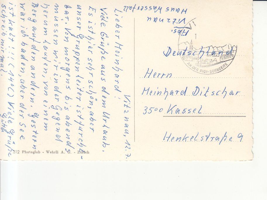 Ansichtskarten: Vitznau ca. 1950, coloriert – Gebraucht aus Bürglen TG von StampGraf 1