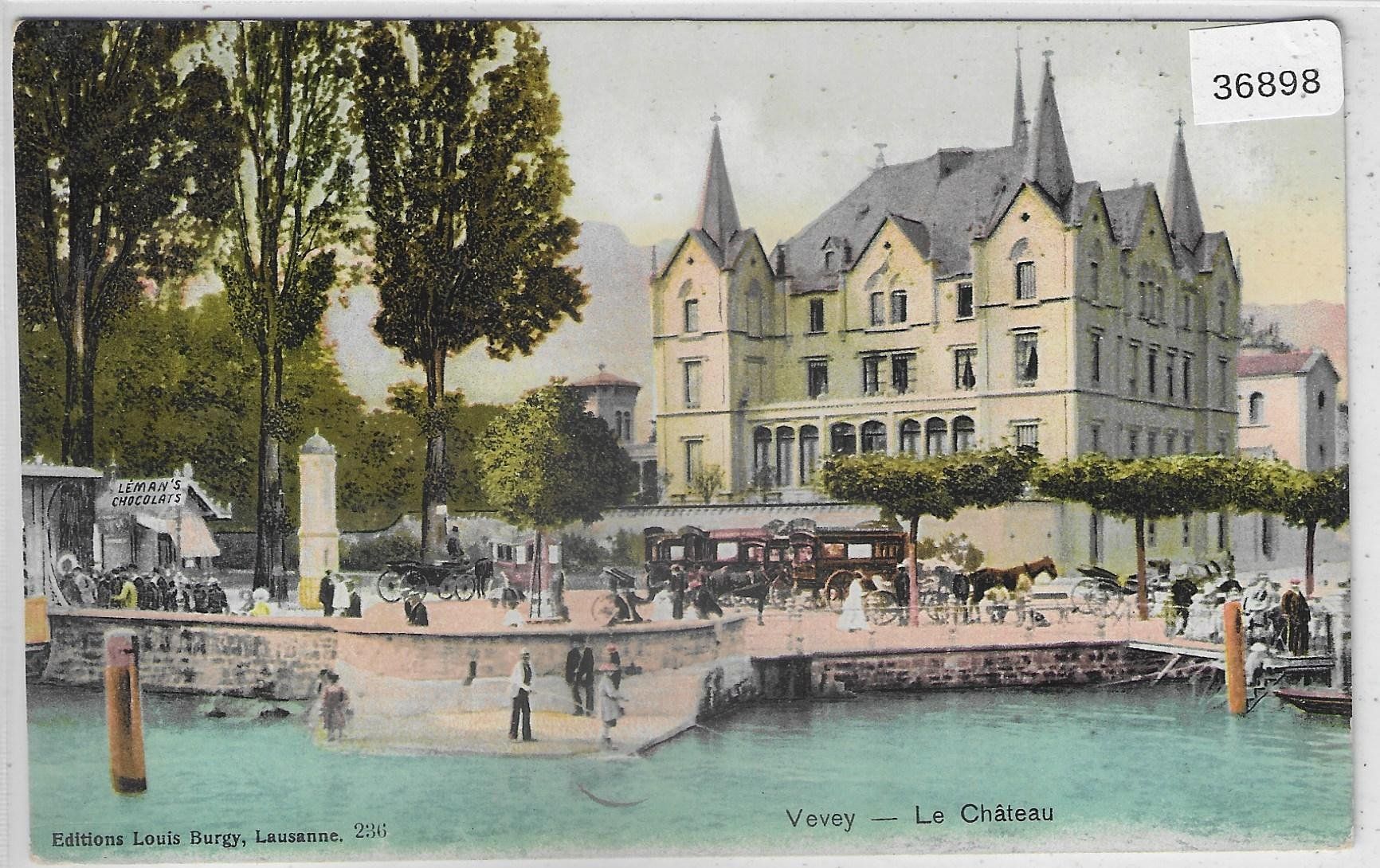 Cartoline postali: Vevey - Le Chateau - Kutschen - animee - Litho – Usato da Ettingen venduto da Kartenplanet