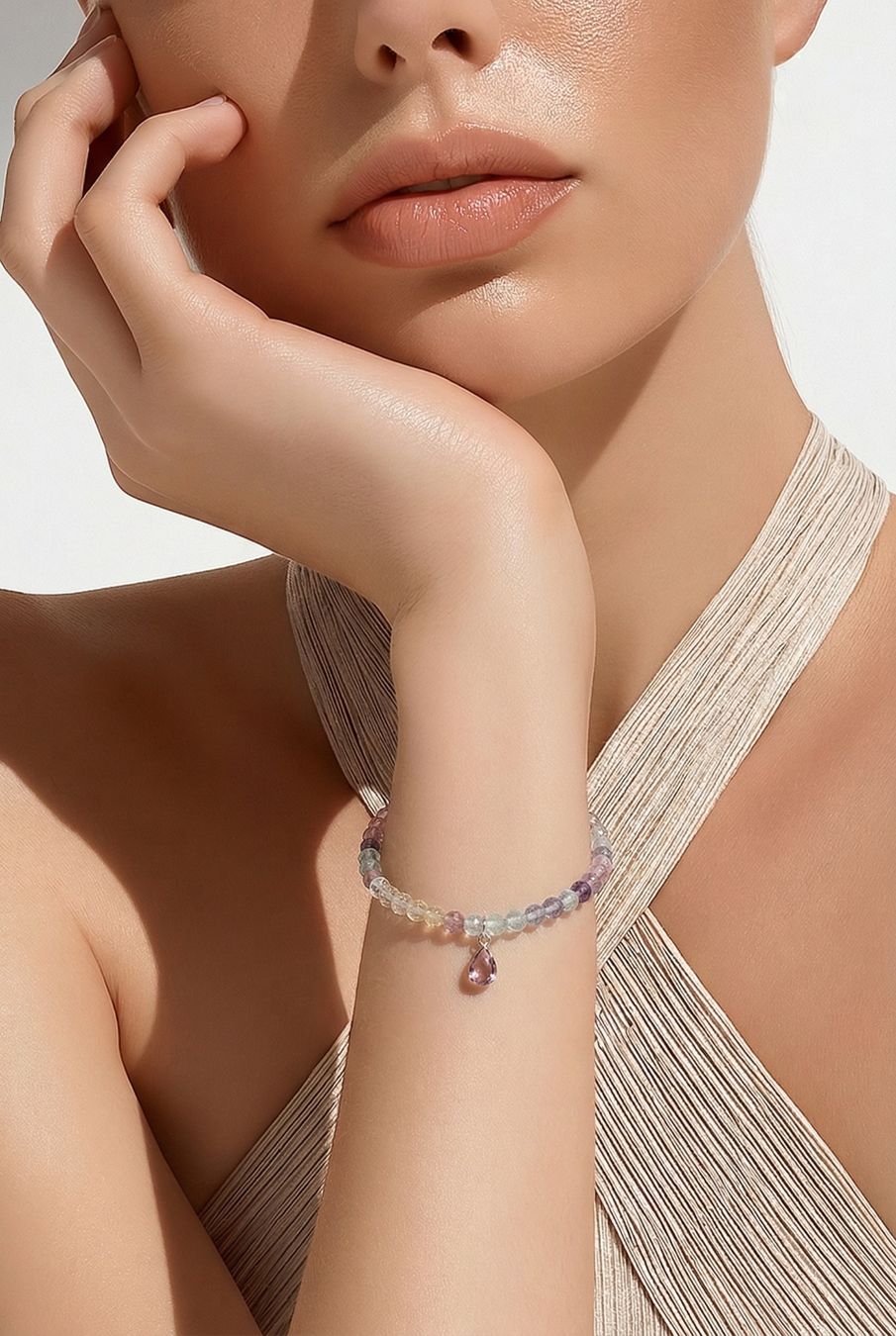 Bracciali & Braccialetti: Fluorit Armkette NEU – Nuovo e nell'imballaggio originale da Basel venduto da Chili007