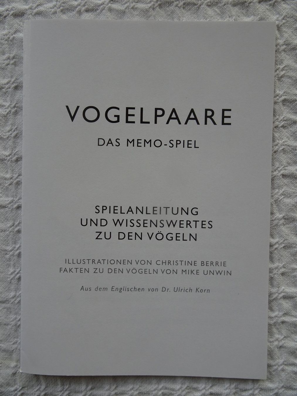 Giochi: Vogelpaare - Memo-Spiel – Nuovo (secondo la descrizione) da männedorf venduto da purzelchen 6