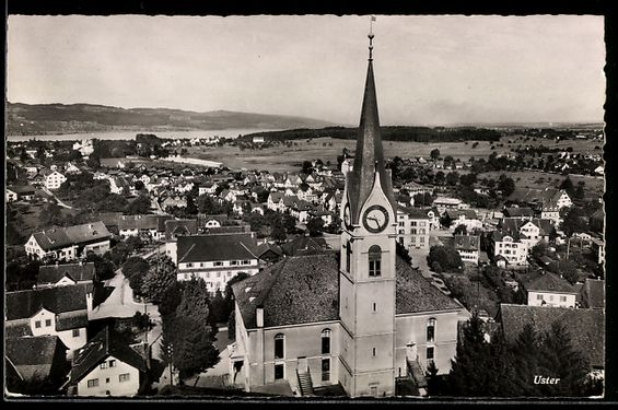 Cartes postales: AK Uster, Kirche und Ortsansicht – D'occasion à Berlin par bartko-reher