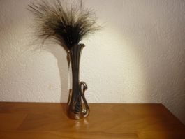 Vintage-Vase in Schwanenform silberplattiert 18 cm Art-Deco