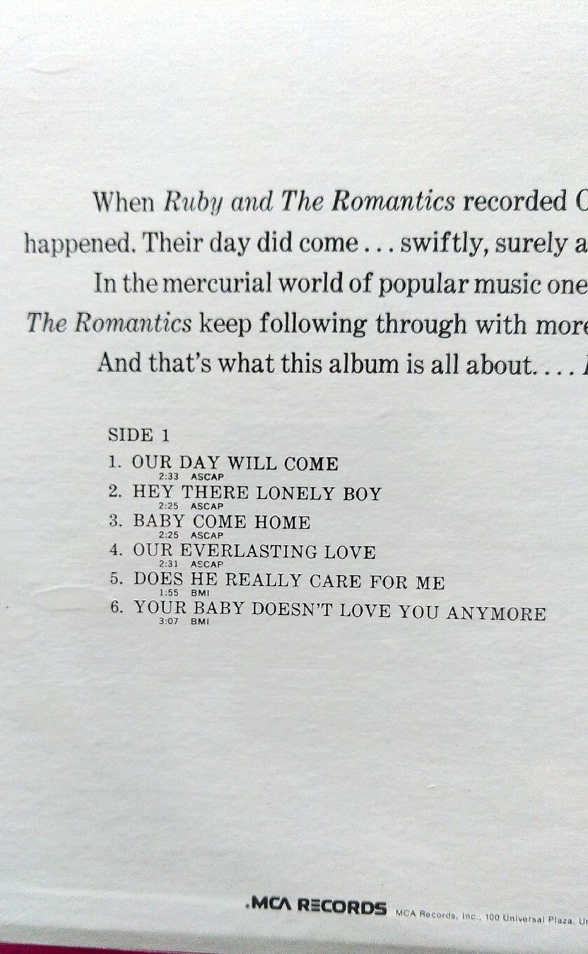 Dischi in vinile: Ruby and The Romantics greatest hits – Nuovo e nell'imballaggio originale da Lausanne venduto da Soulbrother 2