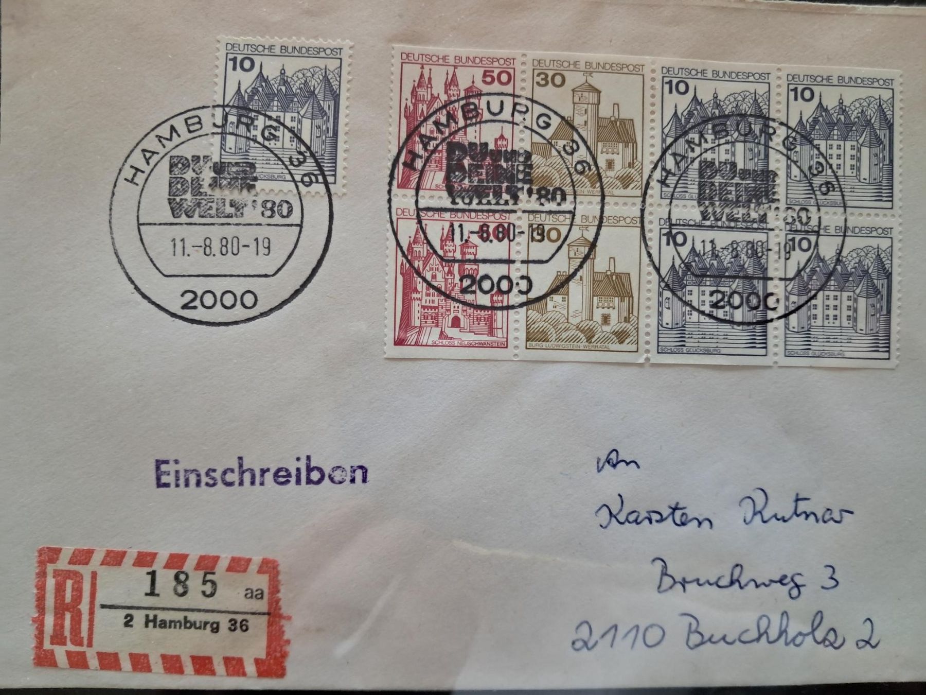 Alle Briefmarken: BRD Markenheftchen auf Brief – Gebraucht aus Granges-Paccot von Pfau12