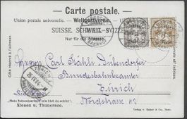 1904 AK o BURGDORF Wertziffer-Zweifarbenfrankatur top ab 1.-
