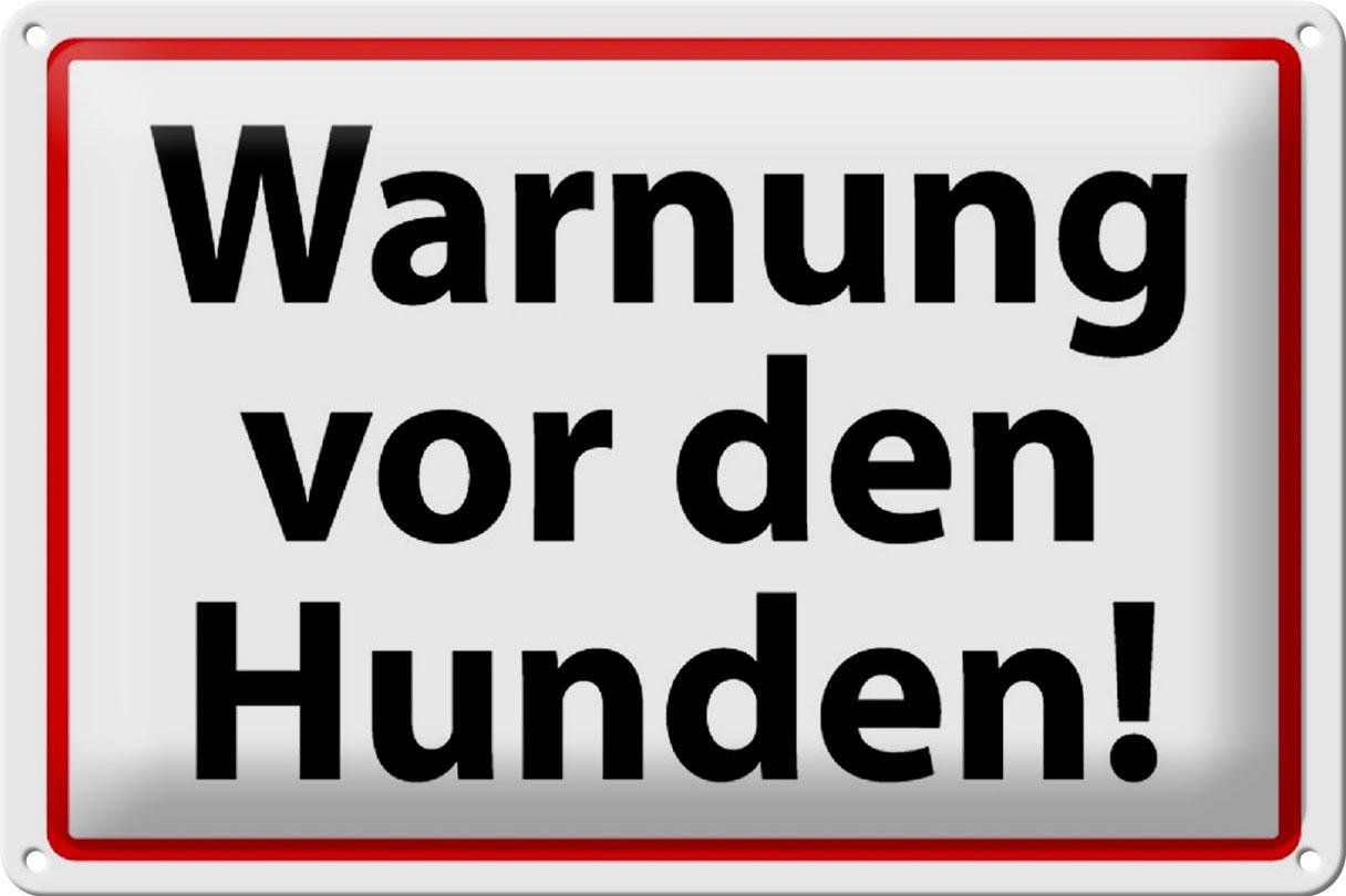 Insegne: Blechschild-WARNUNG VOR DEN HUNDEN-weiss – Nuovo e nell'imballaggio originale da Rupperswil venduto da big-one-sale