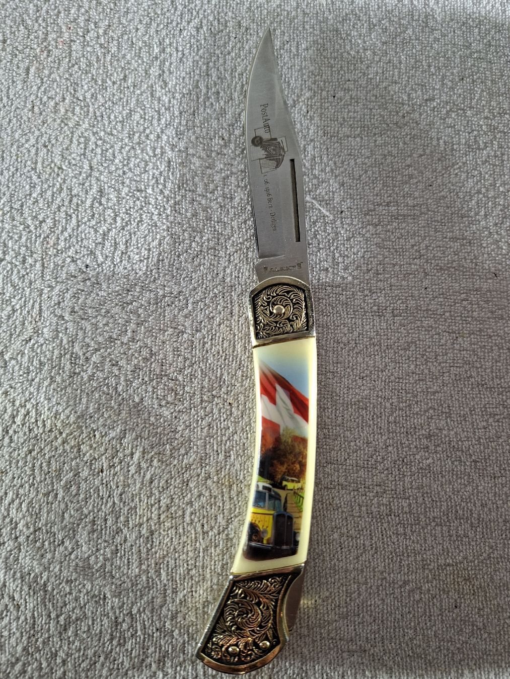 Taschenmesser: Falkner Klappmesser "Schöne Schweiz " Postauto – Neu (gemäss Beschreibung) aus Grindelwald von carro5 1