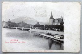 Luzern - Neue Seebrücke und Pilatus