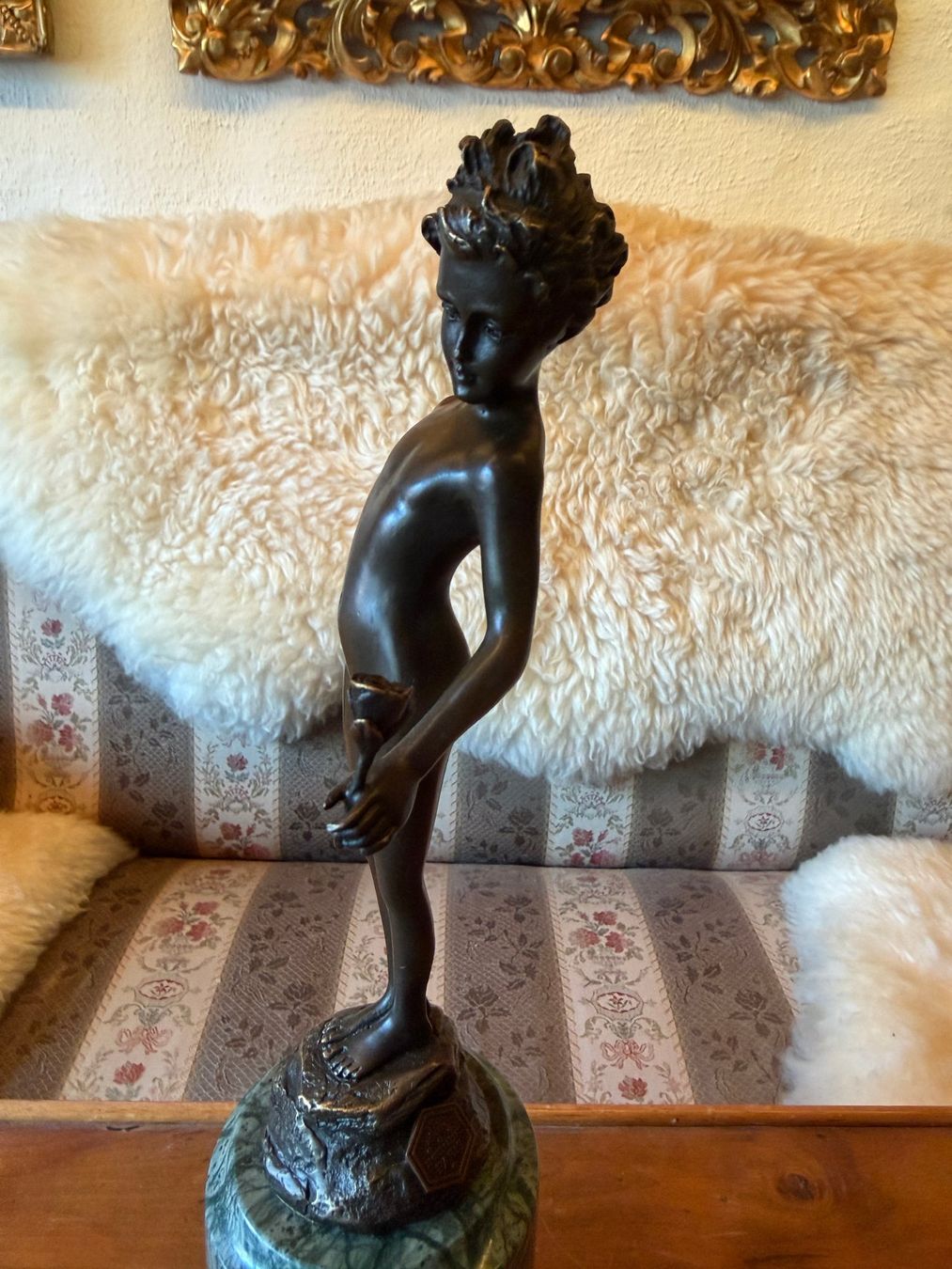 Sculture & Statue: Milo Mädchen mit der Rose, Art Deco, Bronze und Marmor – Usato da Zofingen venduto da Schekke 2