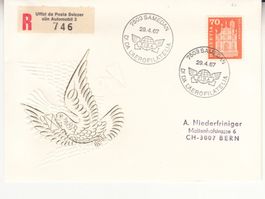 Sonderstempel S. 633 Samedan, SLH TA 1 mit Umschlag Taube