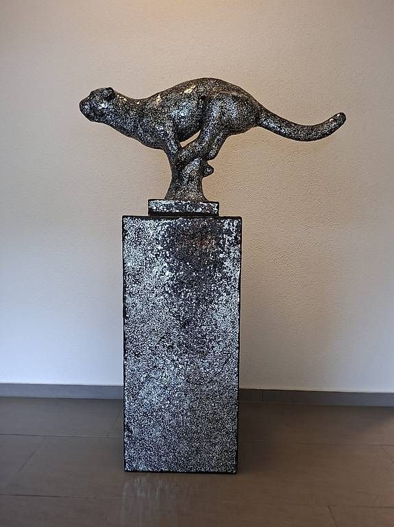 Sculture & Statue: Panther mit Säule (anthrazit) – Usato da Egliswil venduto da egr_98dl